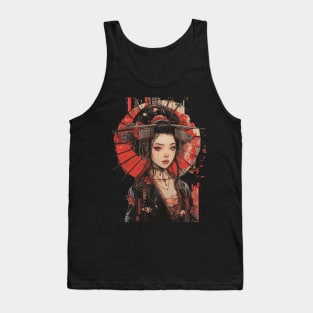 Japanese Geisha Girl Asian Culture Tank Top